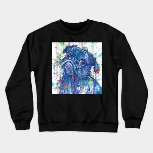 PUG - watercolor and ink portrait Crewneck Sweatshirt